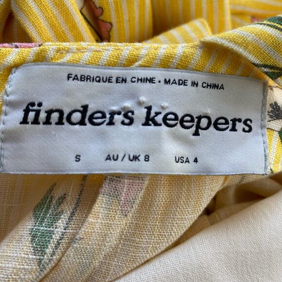 Finders Keepers Limoncello Floral Wide Leg Jumpsuit Women 4 Yellow‎ Cottagecore - Picture 9 of 11